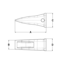 Zub J350 zesílený hd bagrový