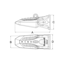Zub J700 UNIK zesílený skalní bagrový