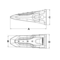 Zub J400 UNIK zesílený skalní bagrový