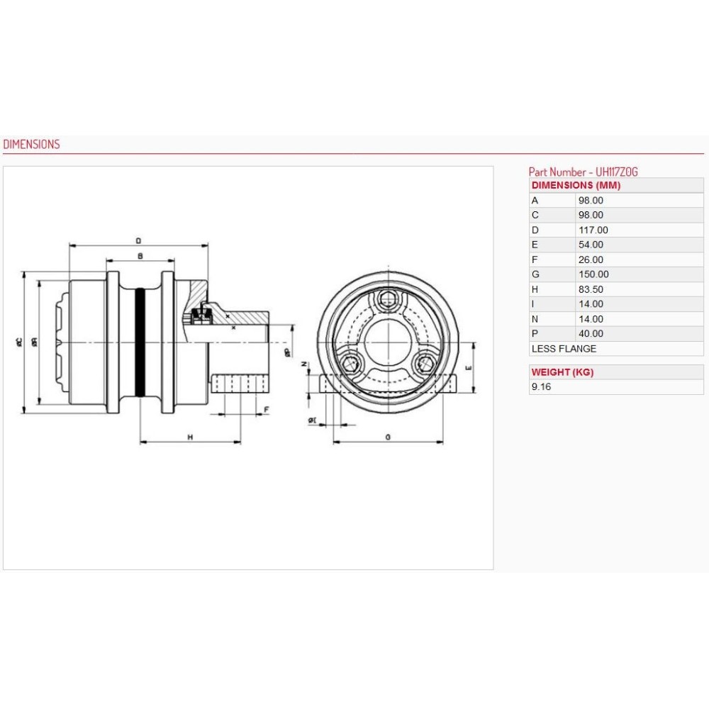 Horní kladka HANIX H75 B