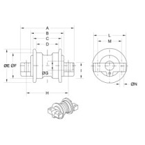 Kladka jezdná VOLVO ECR88 D jednokrajová