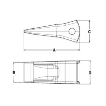 Zub zesílený HD KOMATSU W4