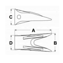 Zub typu TWIN TIGER KOMATSU TT1