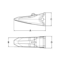 Zub typu rock penetration KOMATSU SKP3
