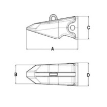 Zub J400 skalní kolový nakladač