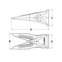 Zub J450 UNIK zesílený typu TWIN TIGER pro rypadla