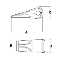 Zub typu PENETRATION KOMATSU P2
