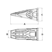 Zub J800 UNIK vyztužený bagrový