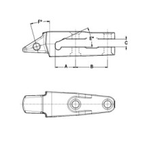 Adaptér pro přišroubování 2 otvory KOMATSU WA320PT WA300 WA250