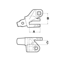Adaptér nabíjecí pro připevnění boční levý KOMATSU WA250PT WA320L WA320PZ