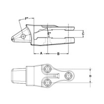 Adaptér pro přišroubování 3 otvory KOMATSU WA480 WA400 WA350