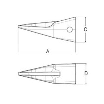 Zub J400 typu TIGER LONG bagrový