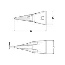 Zub J350 typu SHARP bagrovací