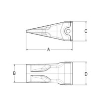 Zub J450 typu SYMMETRICAL bagrovací