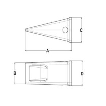 Zub J550 krátký bagrový