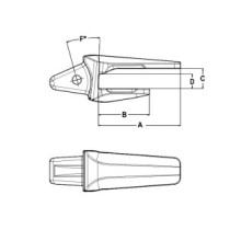 Adapter rypadlový ke svaření KOMATSU PC750SE PC800 PC800SE