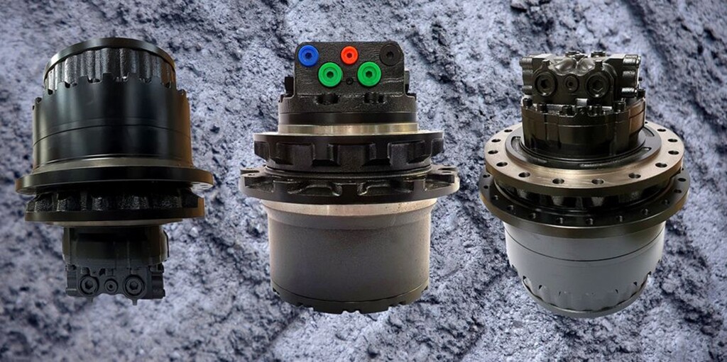 Tři různé modely planetových převodů, používané v pásových vozidlech.