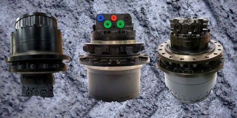 Tři různé modely planetových převodů, používané v pásových vozidlech.